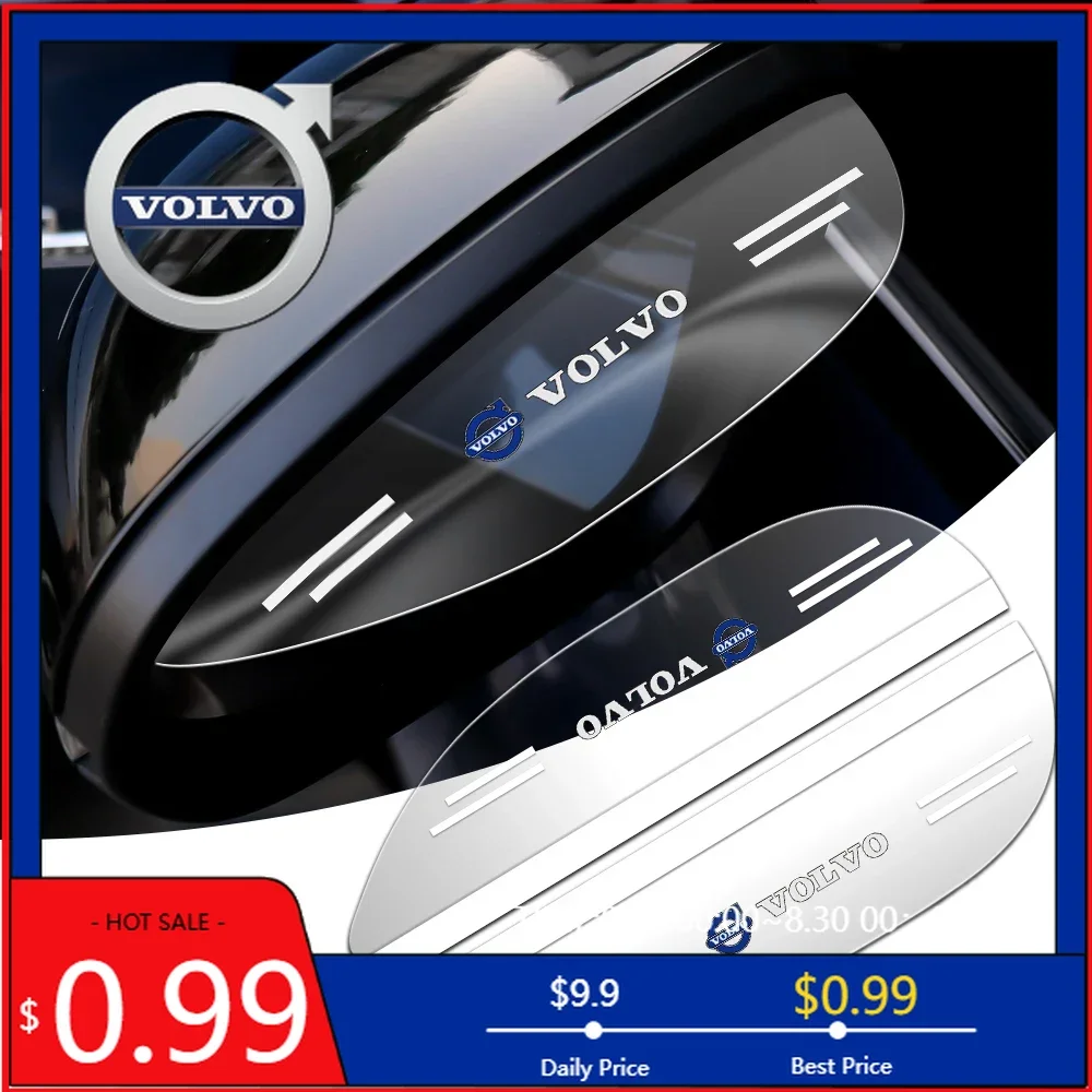 

Стайлинговые молдинги, 2 шт., ПВХ, прозрачное автомобильное боковое зеркало заднего вида, козырек от дождя для бровей для Volvo R Design T6 AWD C30 C40 C50 C70 S4