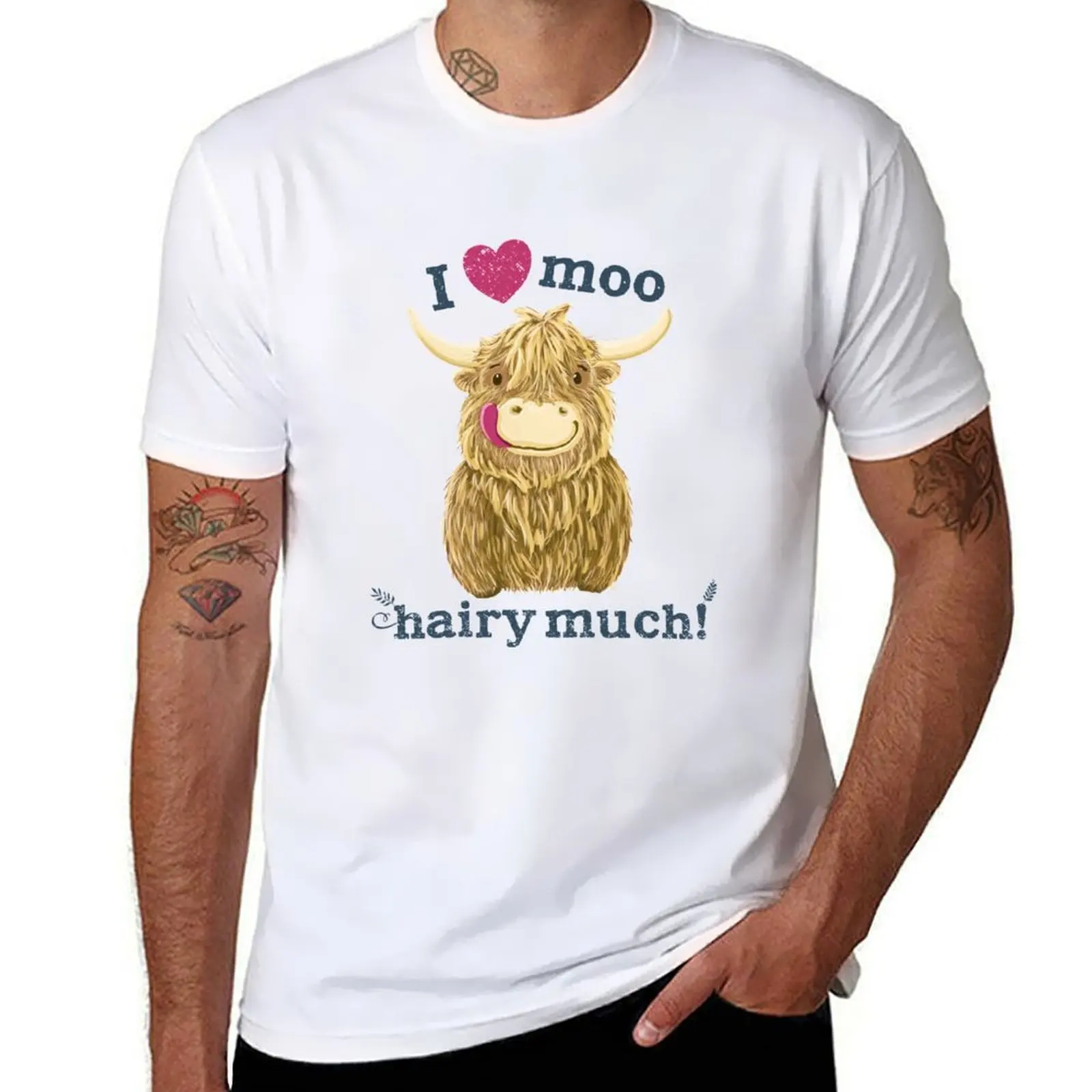 

Scottish Highland Cow Loves You Hairy Much! T-Shirt t shirts for man graphic tees man t shirts for men casual T-Shirt