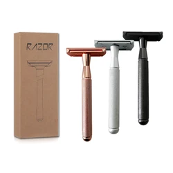 Whityle New Safety Manual Shaver Rose Gold Razor With Blades For Men Old Shaving Razor Fashion Style