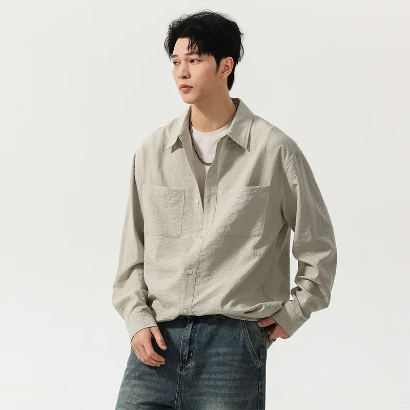 Luxury Men Light Shirt Boys Premium Loose Coat Shirt