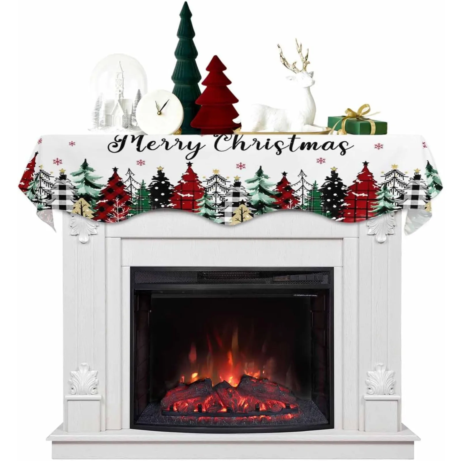 Personalized Custom Christmas Tree Mantel Scarf Fireplace Festive Home Decor