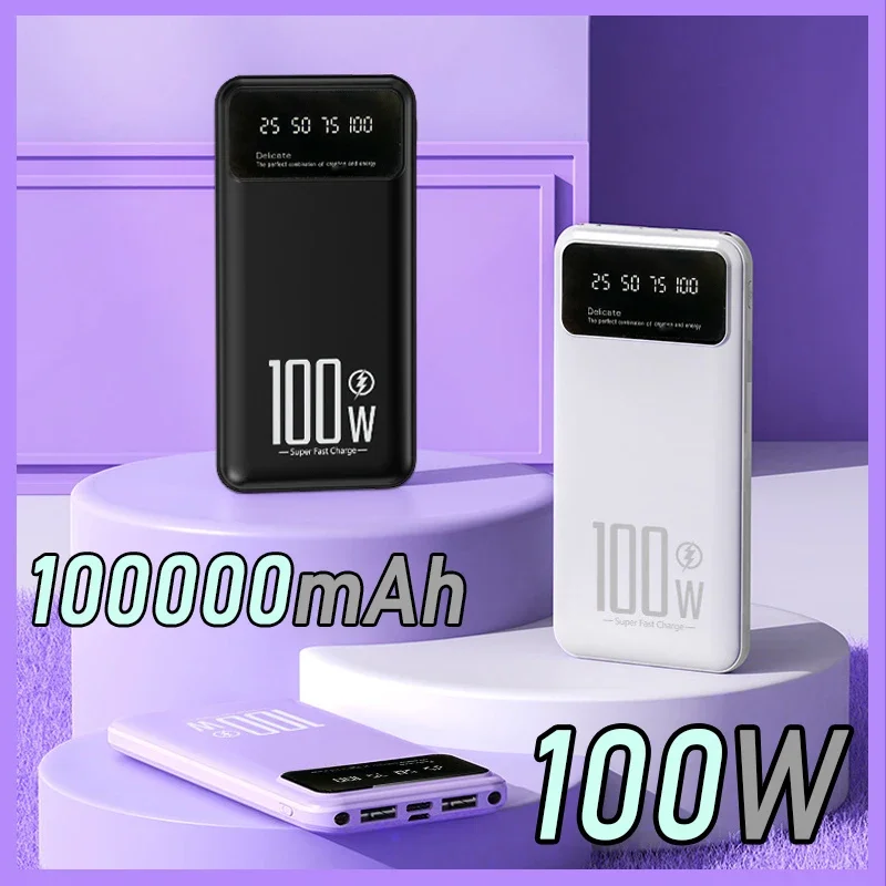 100000mAh 100W Mobile Power Bank Super Fast Charging 100W For iPhone Samsung Huawei Portable EXternal Battery Charger Powerbank