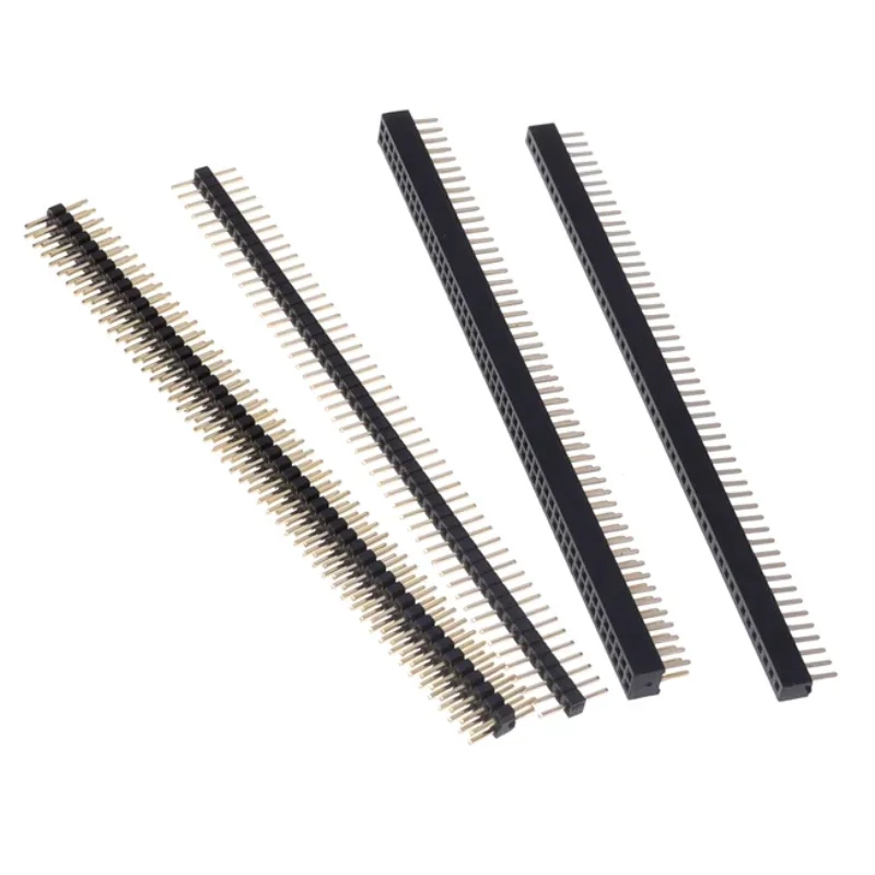 5 peças 1mm 1.0mm passo 50p 1x50 2x50 pinos fêmea macho cabeçalho tira dupla fileira única ângulo reto smt conector reto