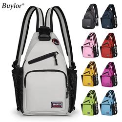Buylor Women Chest Bags Small Sling Backpack Solid Color Shoulder Bag With Earphone Mouth Sports Travel Messenger Bag Girl Back