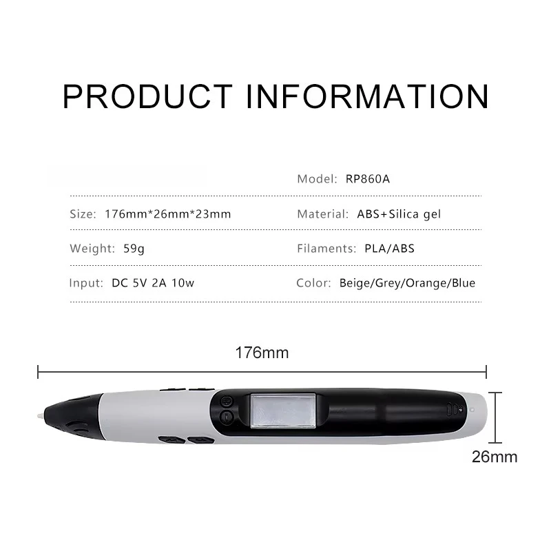 High quality 3d printing pen new filament high temperature 3d drawing pen children's gift