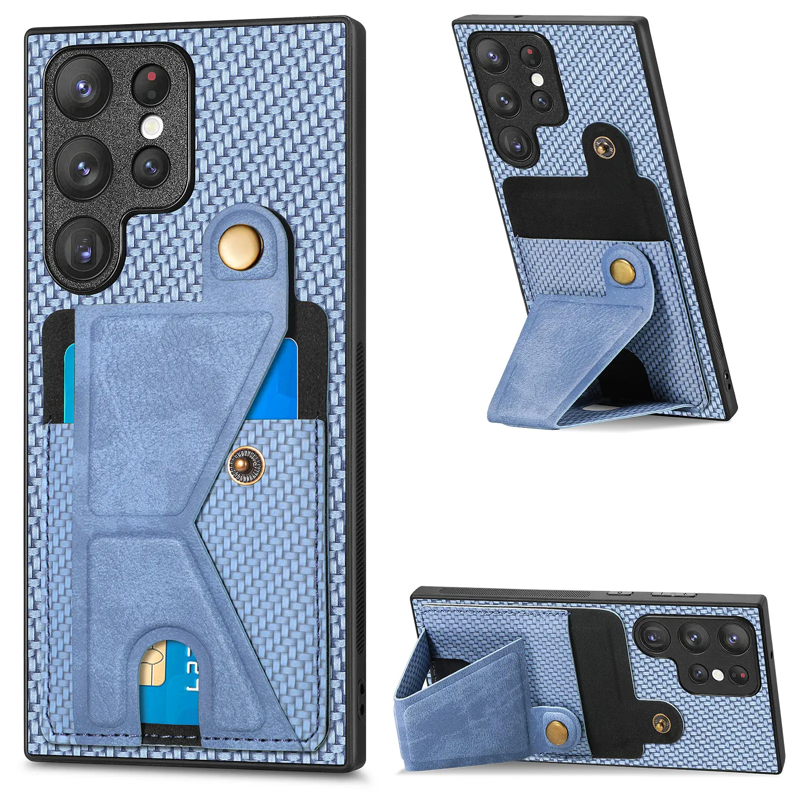 Card Solt Kickstand Wallet Phone Case For Samsung Galaxy S23 Ultra S21 S22 Plus Note20 A54 A14 A34 A23 A52 Magnetic Holder Cover