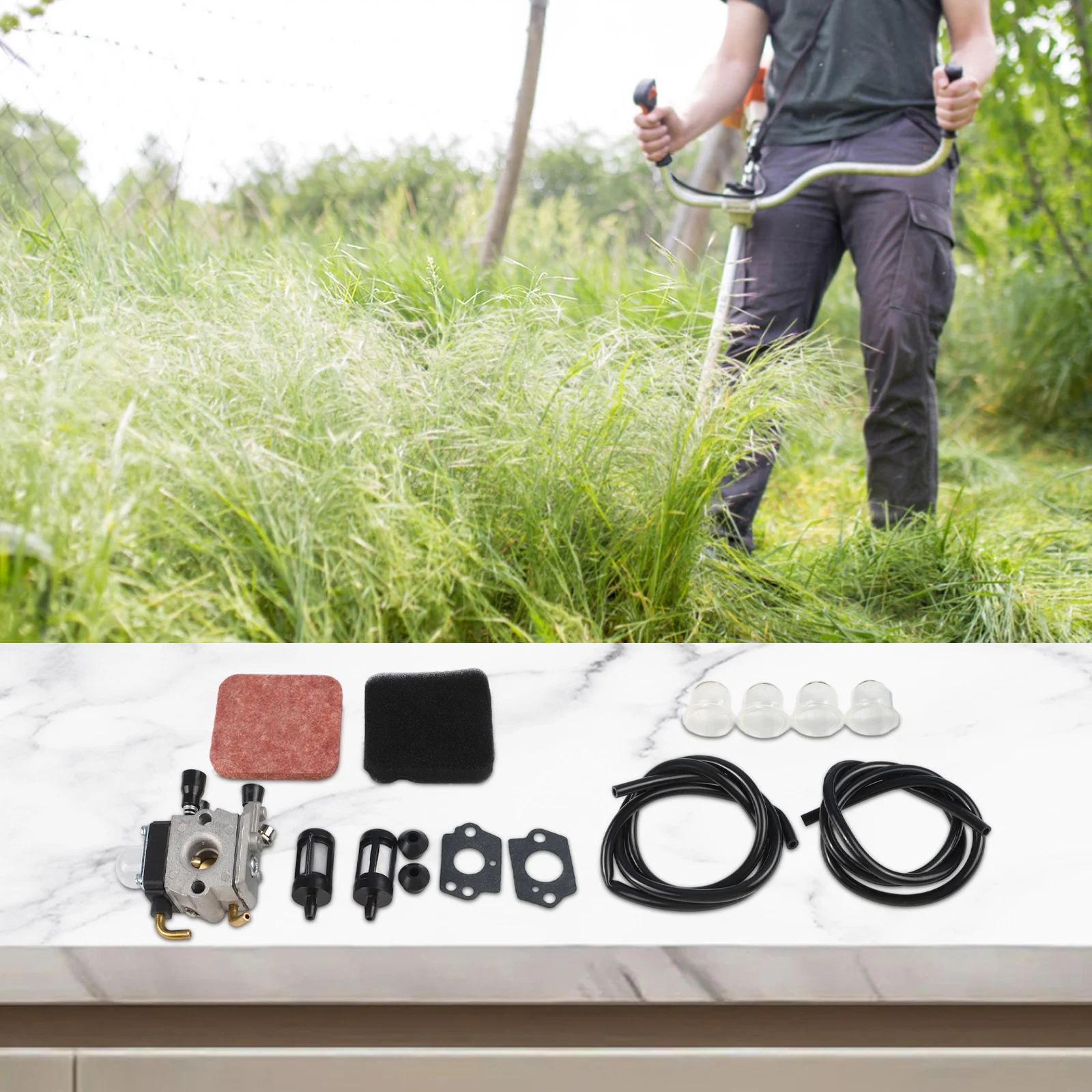 

For Engine Maintenance Carburettor Kit C1Q-S66 Replacement Silver Boosts Engine Efficiency Compatible With FS Models