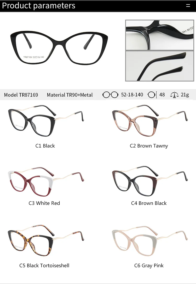 JMISUS اليدوية خلات القط العين وصفة طبية نظارات امرأة النظارات البصرية فراشة قصر النظر النظارات الشمسية اللونية