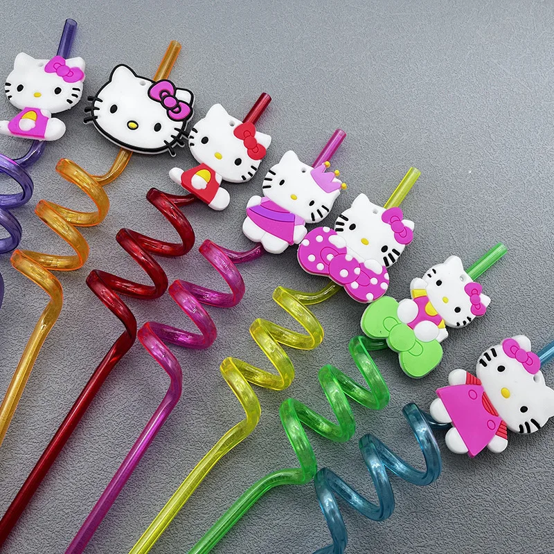 Hello Kitty Drinking Straws Kids Boys Girls Birthday Party Decoration Baby Shower Cartoon Anime Hello Kitty Party Supplie Gifts