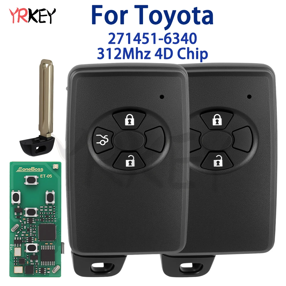 EoneBoss ET-05 4D 8A Chip Smart Remote Key Fob For Toyota Rav4 Auris Previa Keyless Entry Fit Board 0780 0500 0091 7210 0751
