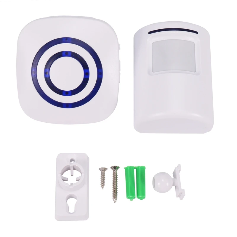 Door Chime,Wireless Business Door Motion Sensor Detector Smart Visitor Doorbell Home Security Driveway Alarm With 1 Plug-In Rece