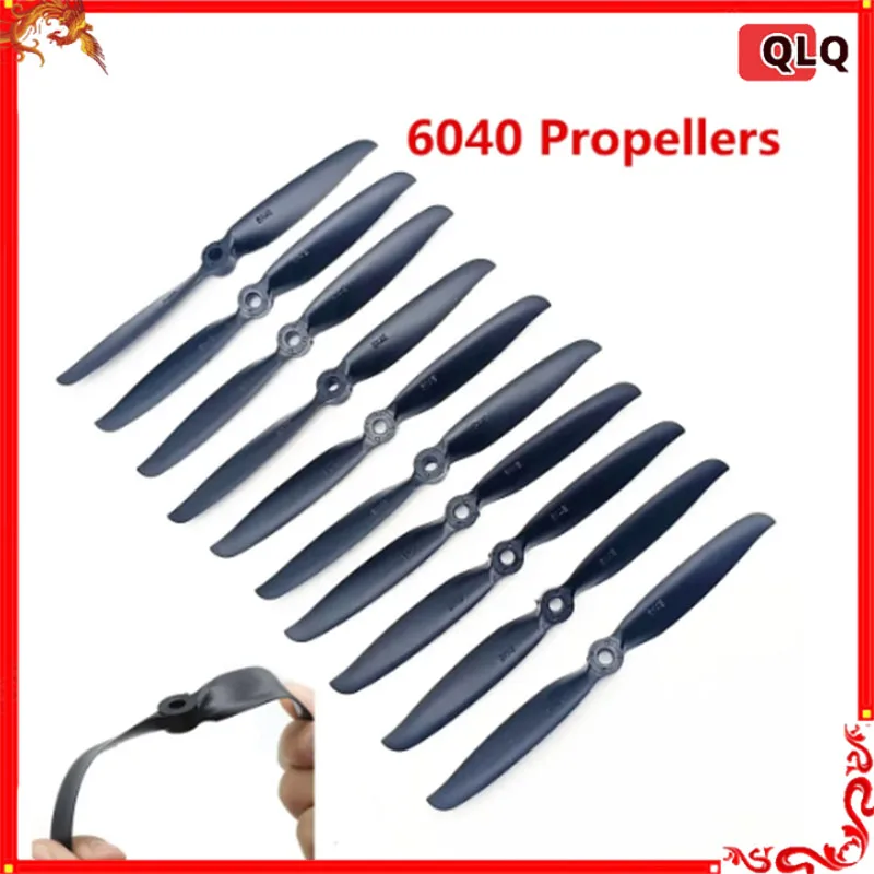 10/20pcs 6040 6x4 6x4e Nylon Propellers For 2450 Hihg Speed Brushless Motor For Su27 F22 Kt Fixed-Wing Airplane Vs Apc Props