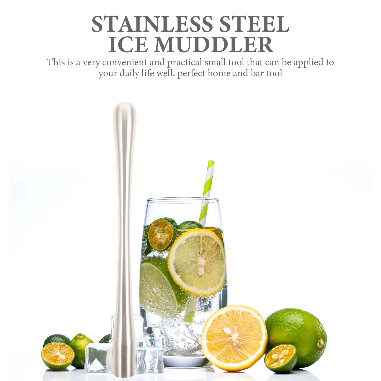 

Stainless Steel Long Cocktail Muddler Bar Tool For Ice Cubes Lemons Crushing Drink Mixing Grinding Rod Bartender Muddler