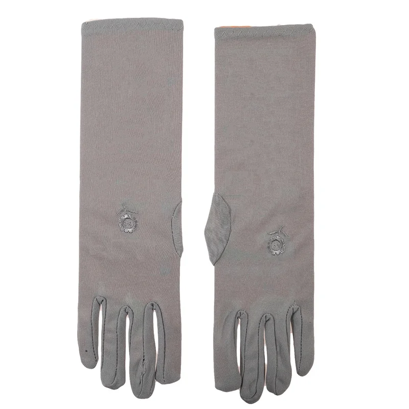 Mid-long Sunscreen Gloves for Women Summer Spring Lady Stretch Anti UV Slip Resistant Driving Gloves Breathable Thin Gloves