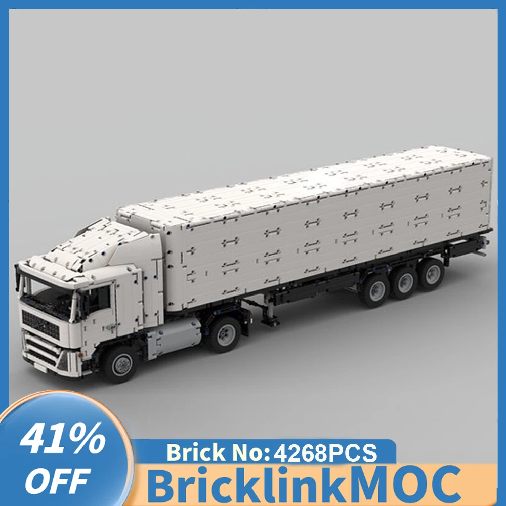 

4268PCS MOC RC Volved Engineering Container Truck and Trailer model DIY creative ideas Child Toy birthday Gift Technology Blocks