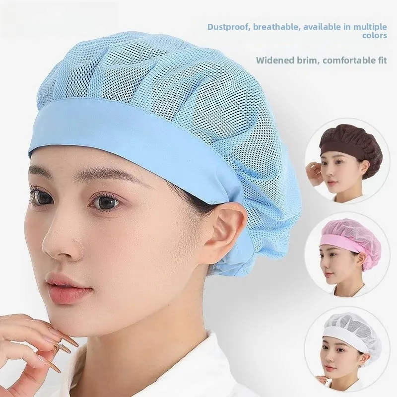 Breathable Kitchen Chef Hat Women's Special Restaurant Work Cap Dustproof Oil Resistant Hairfall Prevention Food Safety