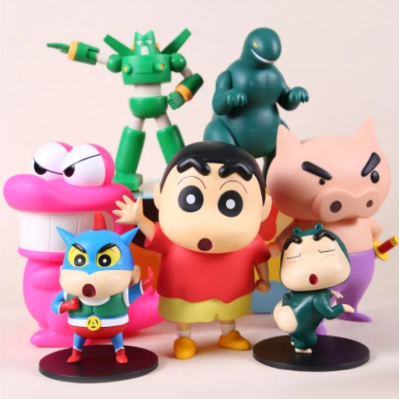 Spot Genuine Anime Crayon Shin-Chan Series Anime Figure Model Doll Monster Pink Crocodile Piggy Zuowei Gate Model Toy Gift