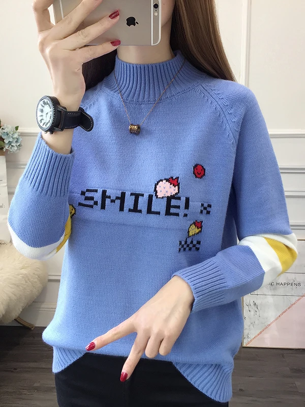 Suéter de Lana uesa para Niñas Estudiantes de Secunia, Estilo Universitario Otoño Invierno, Estilo Dulce con Lazo de Mar...