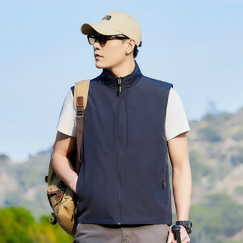 Spring Summer Lightweight Fishing Vest Men's Multi-Pocket Work Sleeveless Jacket