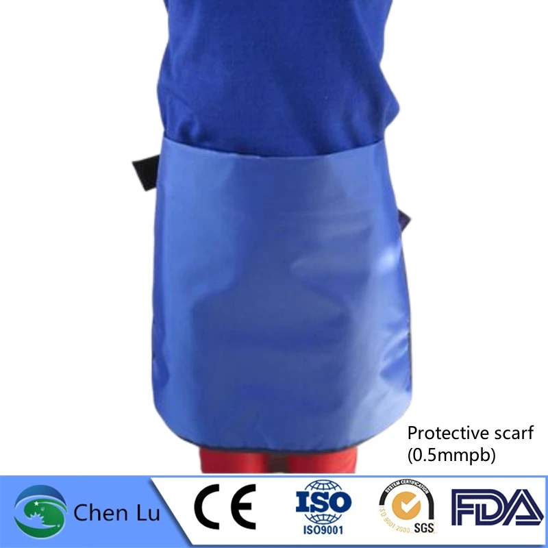 

Genuine adult gonadal radiological protection 0.5mmpb half lead apron x-ray gamma ray radiation protective square scarf