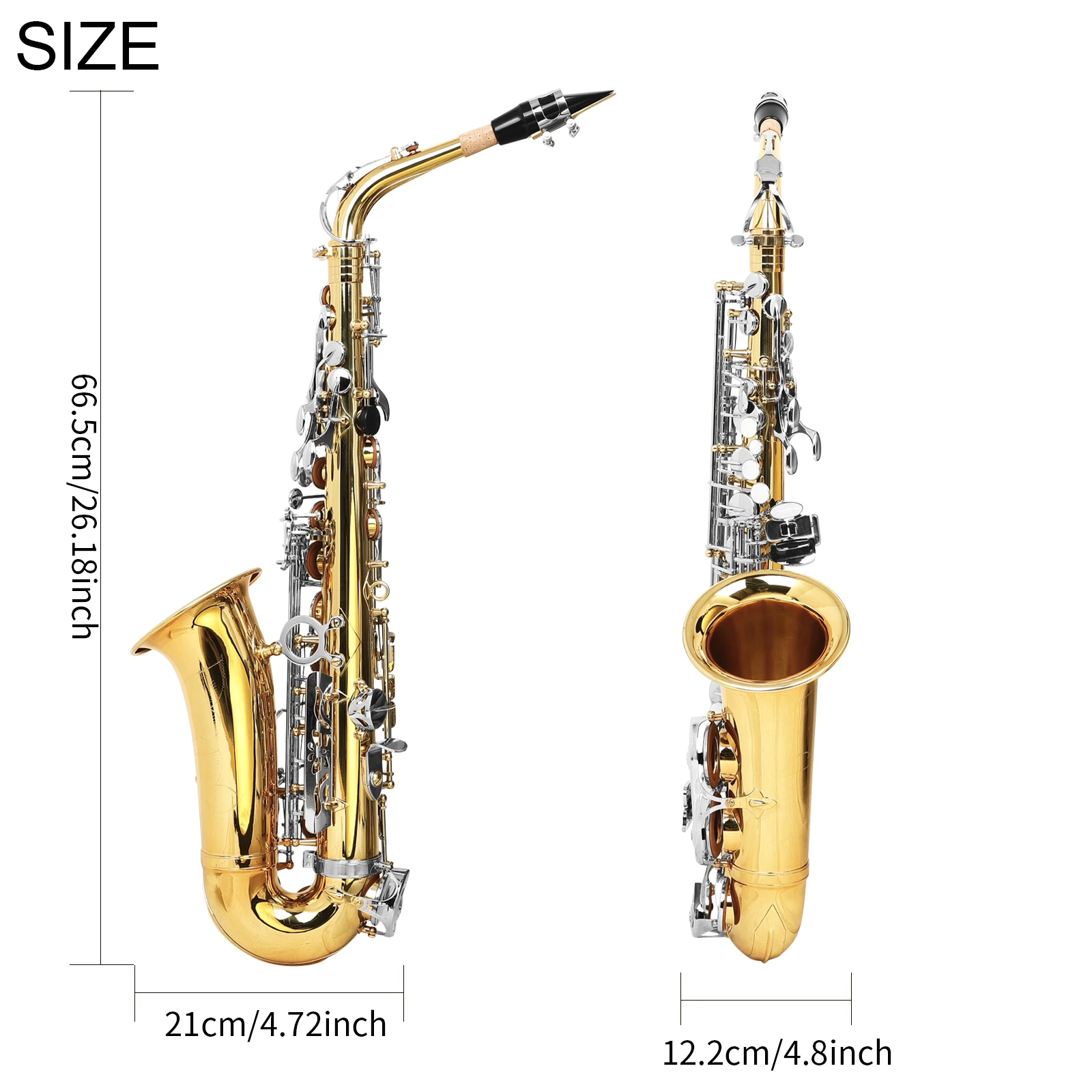 IRIN Alto Saxophone Brass Body White Mother-of-Pearl Keys Gold & Silver Finish Complete Kit with Case & Saxophone Accessories