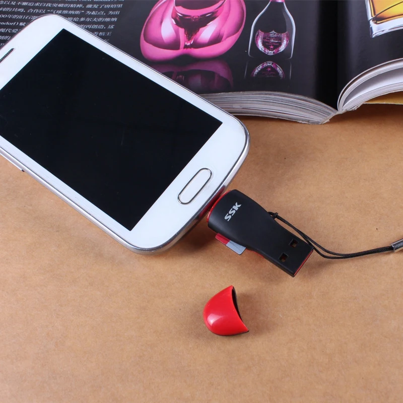 SSK SCRS600 TF OTG Card Reader Mobile Phones and Computers Dual-Use Card Reader Compatible with Android, PC, Tablet Series