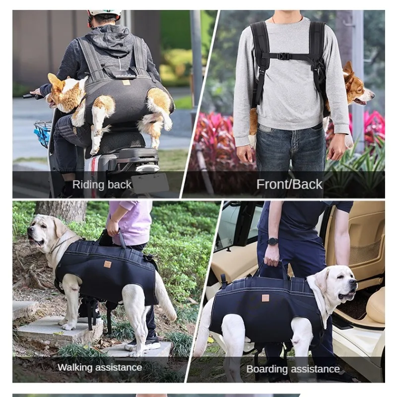 Pet Large Dog Backpack Large Dog Backpack Multi Functional Outdoor Bag Walking Assistance Stretcher Disability Assistance Wrap