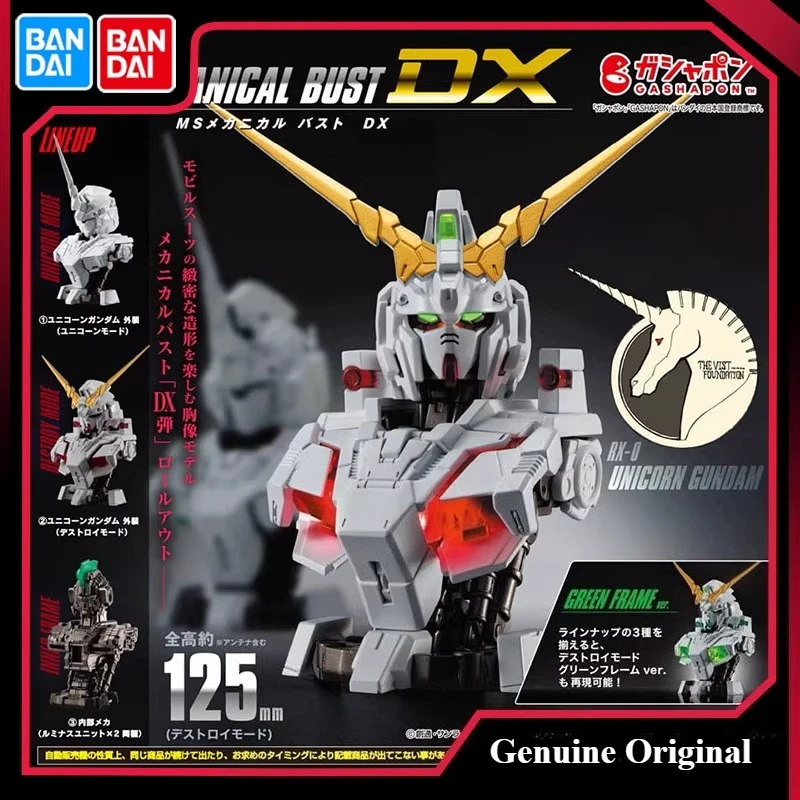 

Bandai Original Gundam Gashapon DX01 Unicorn Gundam Light-Up Bust Half-Body Figure Destroy Mode Assembly Model Christmas Gift