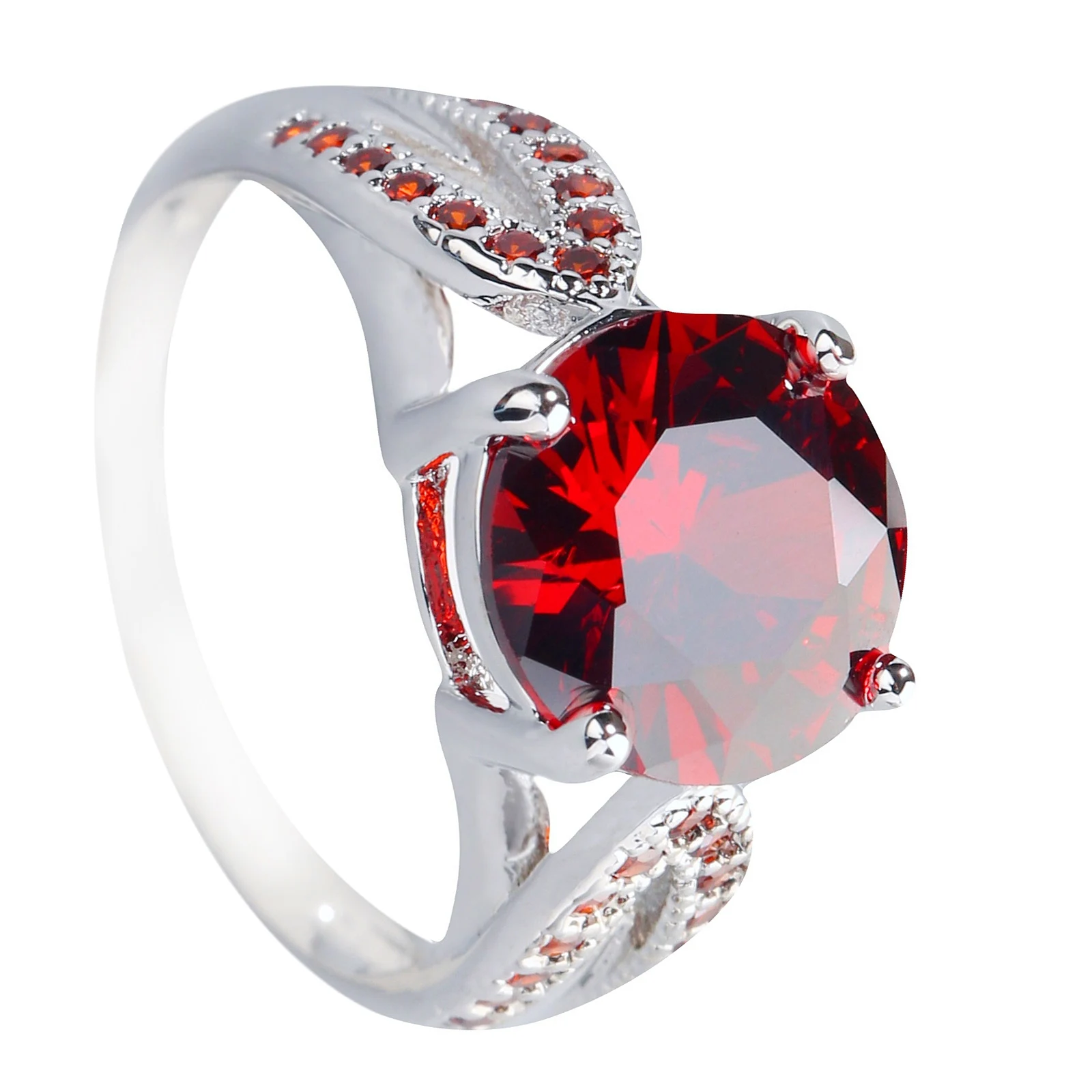 

10*10mm Red Garnet 925 Sterling Silver Ring Q1528-R1