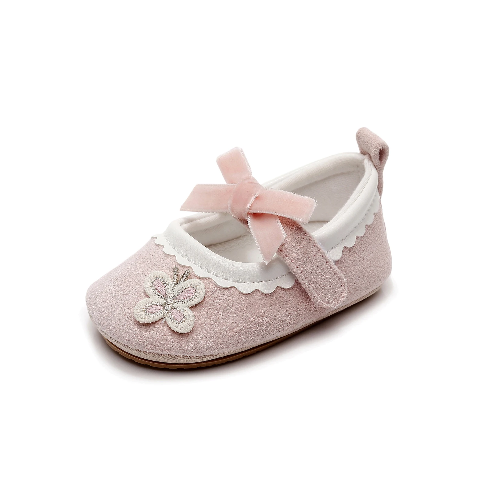 

Туфли принцессы для маленьких девочек, мягкая обувь с бантом-бабочкой и нескользящей подошвой, обувь для первых ходунков, обувь для малышей