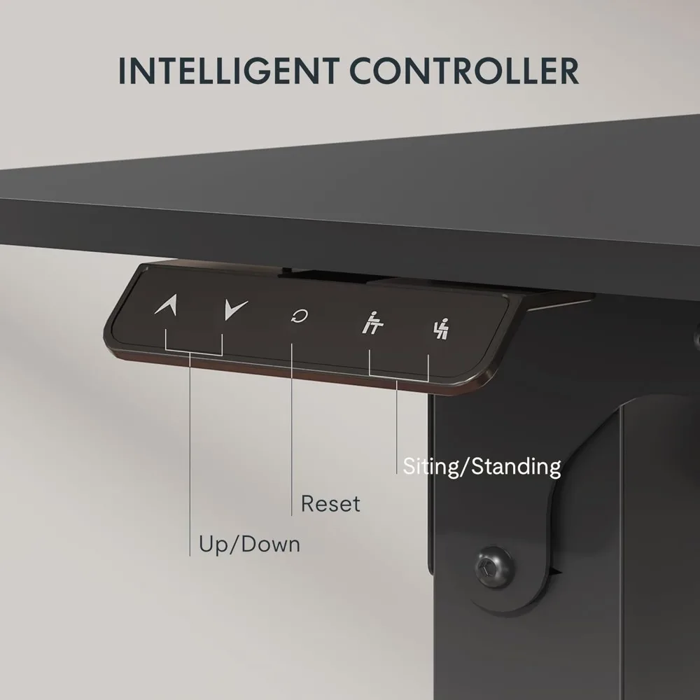 Dual Motor 4Legs L Shaped Standing Corner Desk Computer Electric Sit Stand Up Desk Height Adjustable Desks Home Office Table