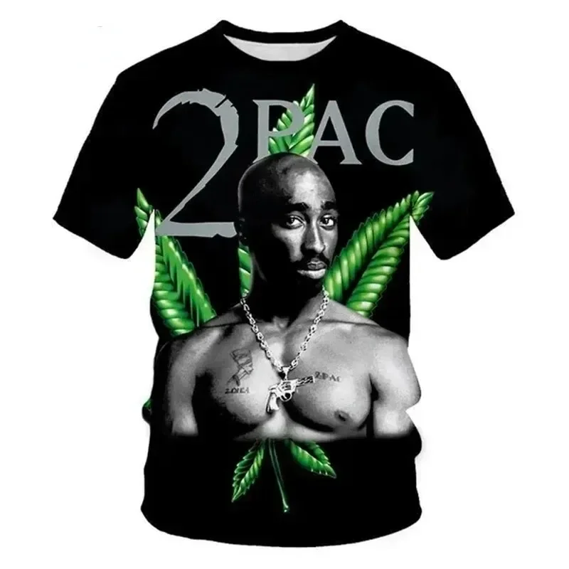 

2Pac T-Shirt Rapper Star Tupac 3D Printed Street Wear Men'S And Women'S Casual O-Neck T Shirt Street Wear Hip-Hop Music Top