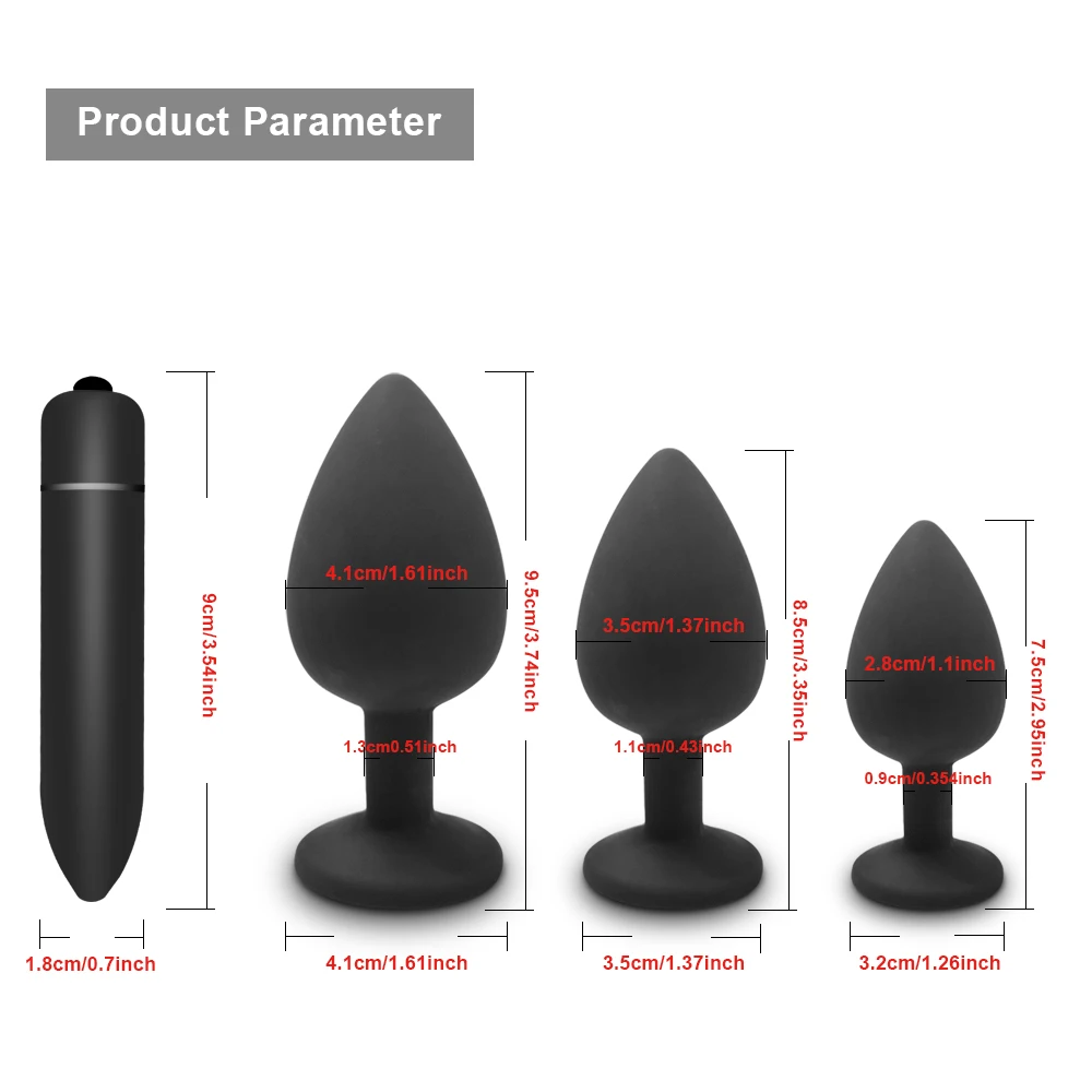 Butt Plug Men Silicone Anal Plug Women Adult Supplies Sex Toy for Couples Female Masturbator with Detachable Acrylic Diamond