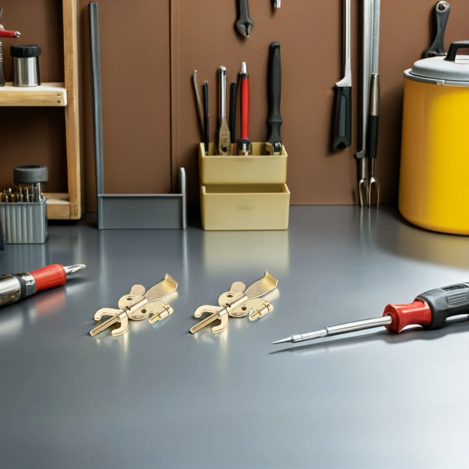 2 pezzi serratura portatile senza trapano fermaporta in metallo blocco di sicurezza di sicurezza da viaggio per appartamento dormitorio dell'hotel - rinforzato