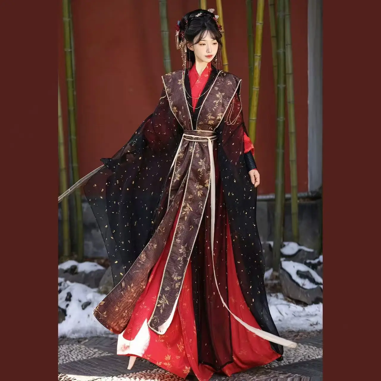 

Original Chinese Hanfu Men Women Traditional Gold Stamping Clothing Halloween Wuxia Martial Cosplay Costume Carnival Suits Male