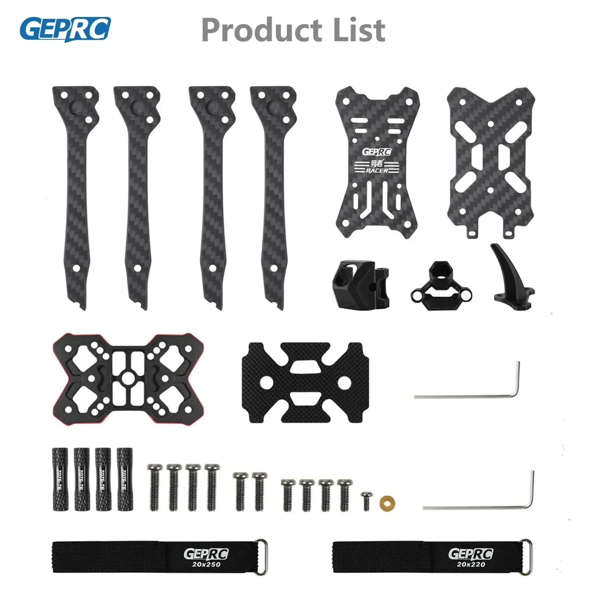 

GEPRC Racer Frame Parts Racing Frame 3D Shark Fin 7075 Aviation Aluminum Alloy Splint FPV Quadcopter DIY RC for Drone