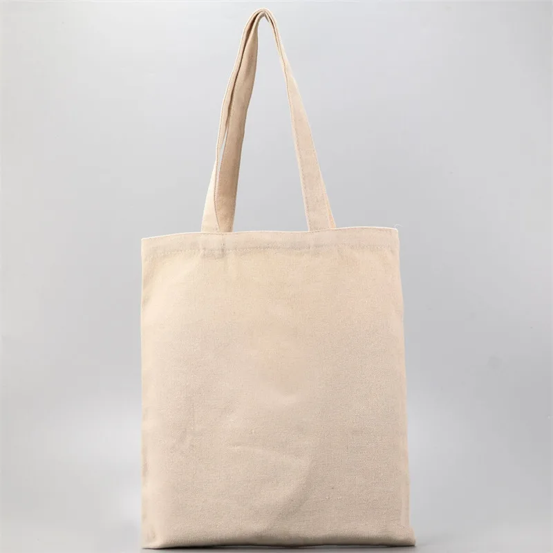 5 pcs White Pure Color Cotton Shopping Bag Women Linen Storage Handbag Canvas Portable Lady Girls Hand Tote Large Capacity