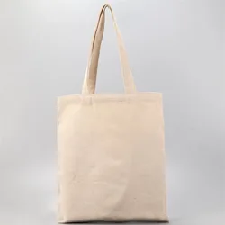 5 pcs White Pure Color Cotton Shopping Bag Women Linen Storage Handbag Canvas Portable Lady Girls Hand Tote Large Capacity