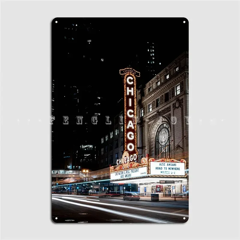 The Chicago Theater Metal Plaque Poster Club Home Kitchen Printing Garage Decoration Tin Sign Posters