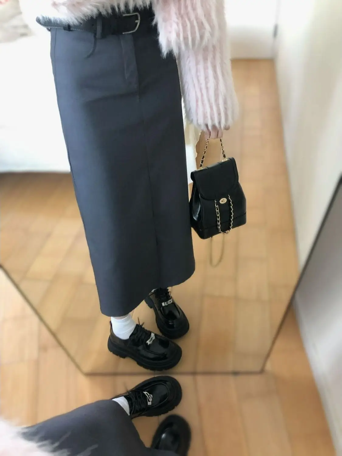 

Юбка А-силуэта с высокой талией для женщин, черная, деловая, весна-лето, новинка, утягивающая, с разрезом, повседневная, из полиэфирного волокна