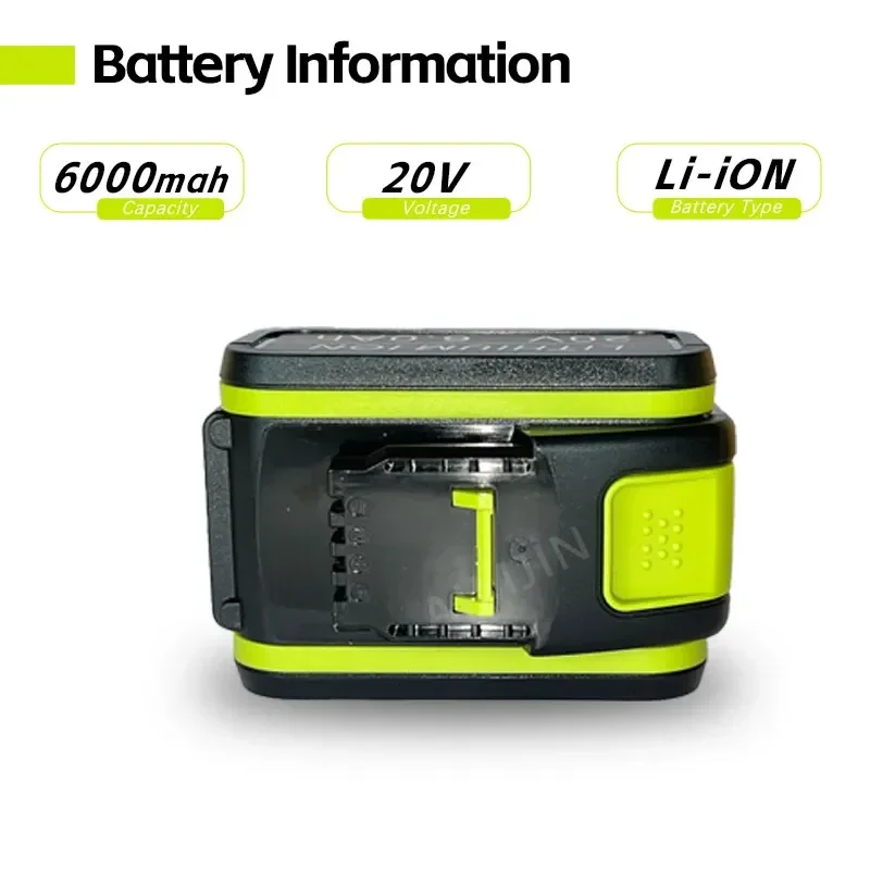 

2024 NEW 6000mAh 20V for Worx WA3551.1 6.0Ah Li-ion Battery WA3553.2 WX390 WA3572 WX367