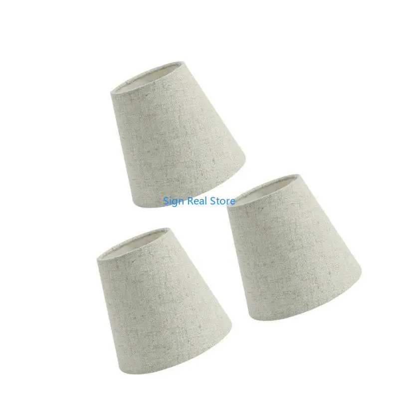 

Pack of 3 Elegant Clip on Lamp Shades Lamp Shell Lighting Cover PVC Fabric Texture for Chandeliers and Wall Sconces 41XB