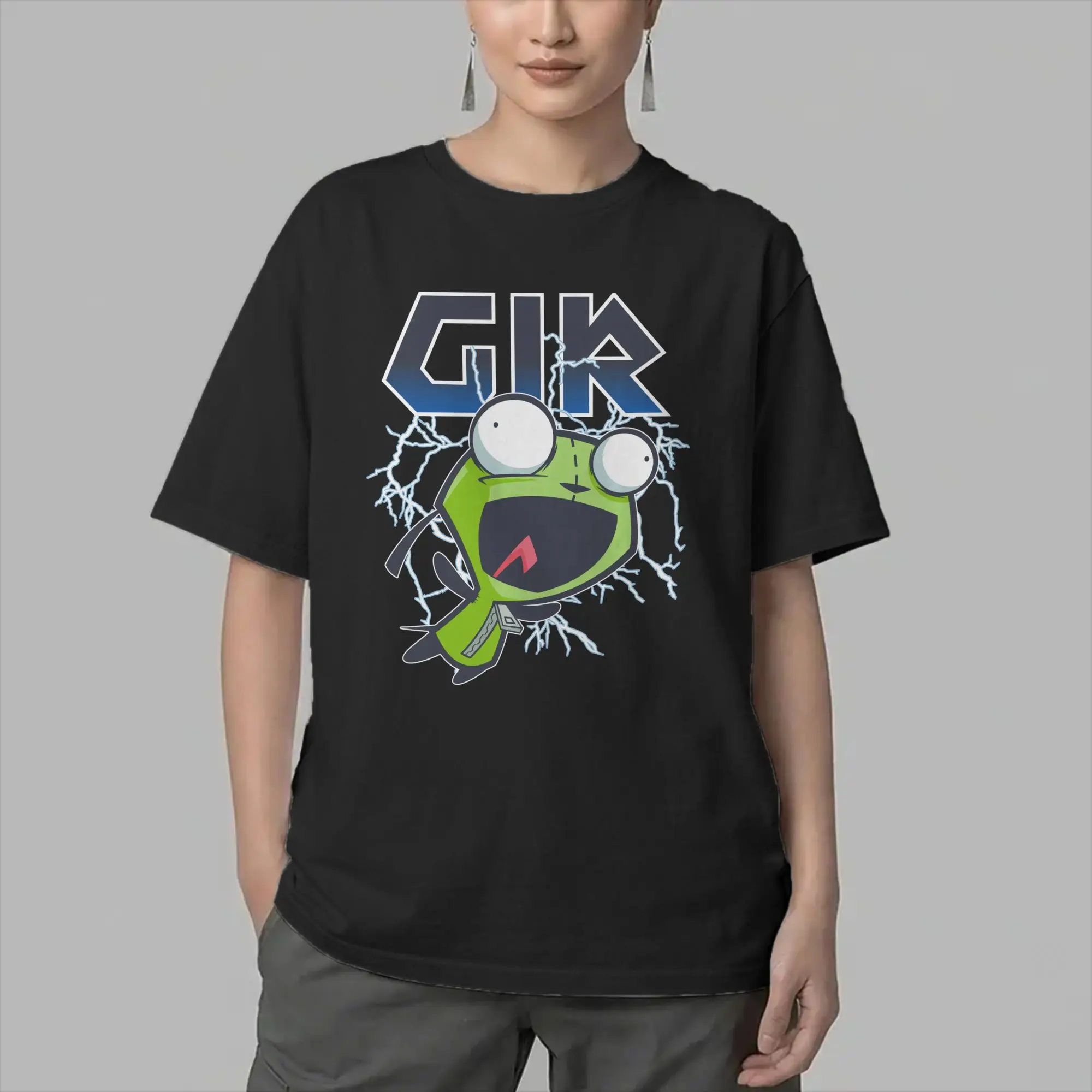 Cartoon Invaders Zim Gir T Shirts Men's  Pure Cotton Leisure T-Shirts O Neck  Tee Shirt Short Sleeve Clothing Gift Idea