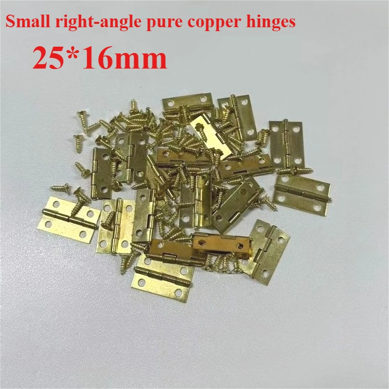 20 piezas Mini pequeño y resistente, cofre de joyería plano, caja de música de madera para regalo, caja de vino, bisagra de puerta de gabinete para casa de muñecas con tornillo