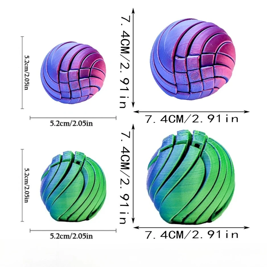 ของเล่นบอลสไลม์ 3 มิติ พิมพ์ด้วยเครื่องพิมพ์สามมิติ บิดงอได้ บรรเทาความเครียด พร้อมเอฟเฟกต์ของของเหลวไหล ช่วยผ่อนคลายความวิตกกังวล