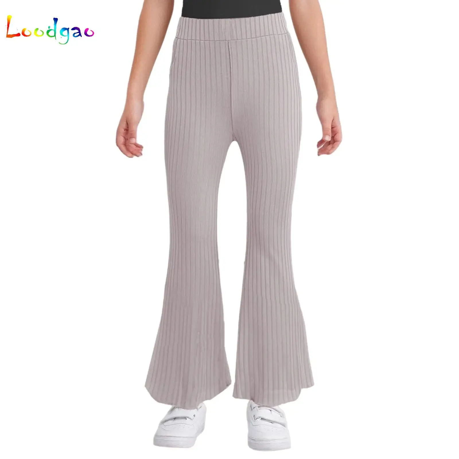 

Spring Autumn Kids Girls Flared Pants Korean Version Children Bell-Bottoms Pants 5-10Year Kid Leggings Solid Fashion Boot Cut