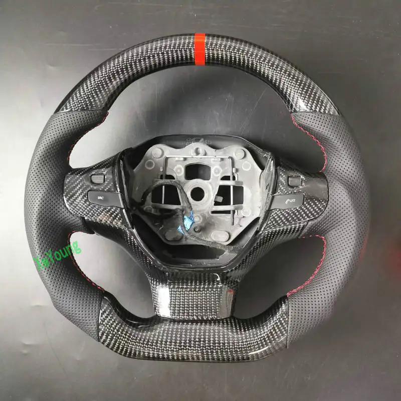 For Peugeot 208 2008 308 308S 3008 408 206 207 307 100% Real Carbon Fiber Car Steering Wheel