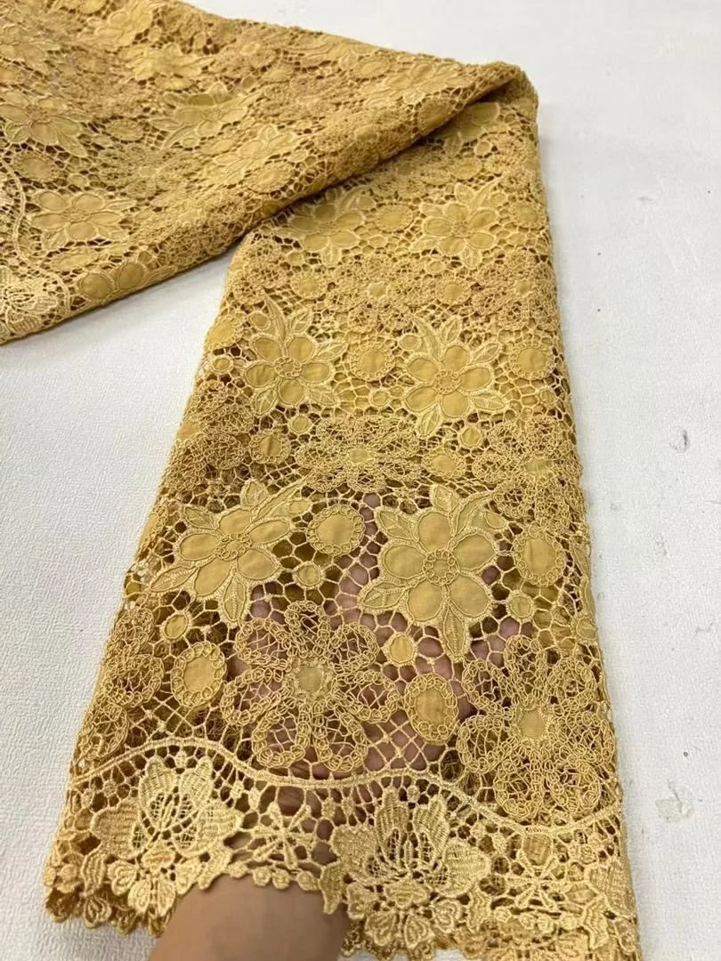 

Высококачественная нигерийская тюлевая кружевная ткань 2026 года для пошива свадебных и праздничных платьев, шифон, гипюр, вышивка, хлопок, 5 ярдов, JL549