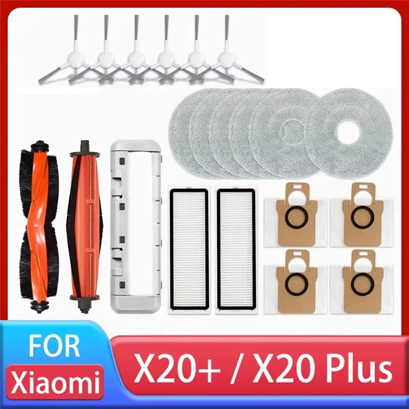 

ABBZ-Accessories Kit For Robot Vacuum X20+ / X20 Plus Main Side Brush Hepa Filter Mop Cloth Dust Bag Replacement Part