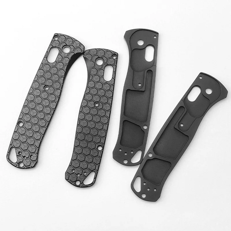 Novo padrão hexagonal liga de alumínio faca escala aderência remendos para genuíno benchmade bugout 535 alças diy fazer acessórios